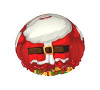 Merry Christmas. Women Luxury Shower Cap, Double Protection Layers Elastic, Reusable Adjustable Shower Bonnet