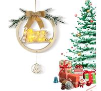 Merry Christmas Wooden Sign | Wood Welcome Sign Plate for Christmas | Reusable Welcome Front Door Decor for Apartment, House