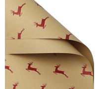 Merry Christmas Wrapping Paper Set, 10 Folded Sheets, Green Red Kraft Xmas Wrap with Deer, Trees, Santa & Snowman, Holiday/New Year Gifts