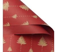 Merry Christmas Wrapping Paper Set, 10 Folded Sheets, Green Red Kraft Xmas Wrap with Deer, Trees, Santa & Snowman, Holiday/New Year Gifts