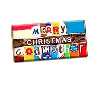 Merry Christmas Xmas Chocolate Bar Wrapper Novelty Gift For Godmother Dad Mom Husband Son CH-462 (with chocolate bar)