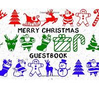 Merry Christmas: Xmas Event Party Visitor Log Guest Book To Write Sign In Message - Santa Reindeer Gingerbread
