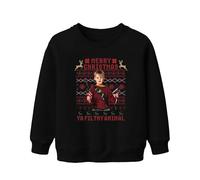 Merry Christmas Ya Filthy Animal Christmas Kevin Cult Humour Unisex Children's Sweatshirt Pullover, black, 152