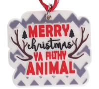 Merry Christmas Ya Filthy Animal Funny Hanging Christmas Tree Decoration Silicone Ornament Novelty Bauble - Stocking Filler - Secret Santa - Colourful Multicoloured - Small Gift - Funny