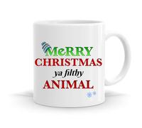 Merry Christmas ya Filthy Animal Mug, Inspired by Home Alone. Christmas Mug, Festive Gift, Funny Quote Mug.