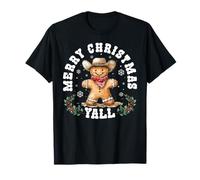 Merry Christmas Yall Gingerbread Cowboy Western Xmas Pajamas T-Shirt