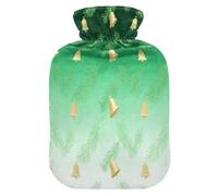 Merry Christmas Yellow Bell-Shaped Holly hot Waterbottle with Soft Cover, 2L hot Compress for Sore Muscle,Sore Muscle,Bolsa Caliente para Dolores musculares