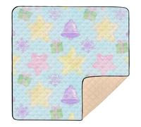 Merry Christmas Yellow Stars Large Stylish Baby Play mat Activity Gym for Floor One-Piecing Foldable Newborns Kicking Mat for Newborns Babies Infants Toddlers, 50'' x 50''