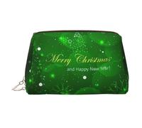 Merry Christmas1 Printed Beauty Pouch, Large Makeup Holder with Built-in Sponge Protection for Home and Trip