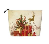Merry Christmas2 Cosmetic Bag for Women- Portable Travel Organiser, Toiletry Bag with Zip Closure
