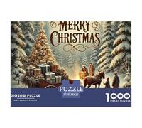 Merry Christmasjigsaw Puzzle Christmas Adult 1000 Piece Challenge, Educational Puzzle Games, Creative Adult Gifts for Adults And Kids Age 12+ 38x26cm/1000pcs