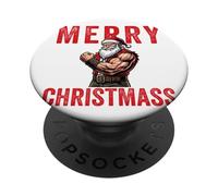 Merry Christmass Santa Christmas Gym Funny Workout PopSockets Adhesive PopGrip