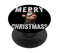 Merry Christmass Santa Christmas Gym Funny Workout PopSockets Adhesive PopGrip