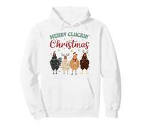 Merry Cluckin' Christmas Hen Rooster Farmer Holiday Lovers Pullover Hoodie