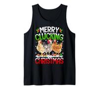 Merry Clucking Christmas Lights Chicken Farm Family Xmas Tank Top