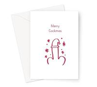 Merry Cockmas Penis Greeting Card | Rude Christmas Card, Offensive Christmas Card, Funny Santa Hat Cock Christmas Card, Joke Christmas Card