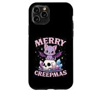 Merry Creepmas Cat Pastel Goth Christmas Skull Case for iPhone 11 Pro