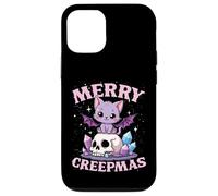 Merry Creepmas Cat Pastel Goth Christmas Skull Case for iPhone 12/12 Pro