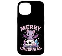 Merry Creepmas Cat Pastel Goth Christmas Skull Case for iPhone 15