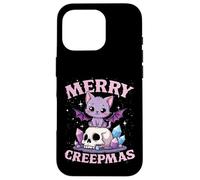 Merry Creepmas Cat Pastel Goth Christmas Skull Case for iPhone 16 Pro