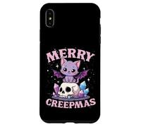 Merry Creepmas Cat Pastel Goth Christmas Skull Case for iPhone XS Max