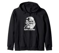 Merry Creepmas, Creepy Santa, Seasons Creepings, Grunge Zip Hoodie