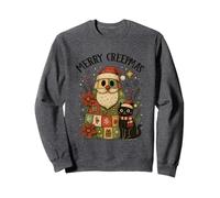Merry Creepmas Santa Black Cat Holiday Fun Sweatshirt