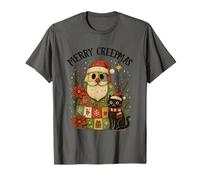 Merry Creepmas Santa Black Cat Holiday Fun T-Shirt
