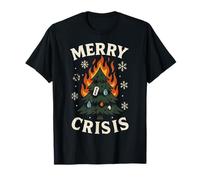 Merry Crisis Emo Christmas Goth Sad Christmas Tree Gothic T-Shirt