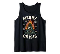 Merry Crisis Emo Christmas Goth Sad Christmas Tree Gothic Tank Top