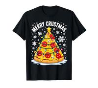 Merry Crustmas Pizza Christmas Tree Xmas Vibes Boy Girl Kid T-Shirt