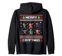 Merry Cryptmas Dabbing Cryptid Monsters Funny Ugly Christmas Zip Hoodie