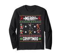 Merry Cryptmas Dabbing Cryptid Monsters Scary Ugly Christmas Long Sleeve T-Shirt