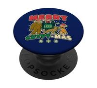 Merry Cryptmas - Funny Christmas Cryptids Bigfoot Mothman PopSockets Adhesive PopGrip