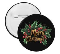Merry Day Christmas Novelty Brooches & Pins Tinplate Personalised Lapel Badge for Men Women
