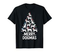 Merry Dogmas Funny Dog Tree Santa Hat Christmas Xmas T-Shirt