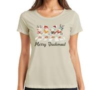 Merry Duckmas Zebra Stripes Duck March Christmas Women's T-Shirt, natural, S