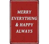 Merry Everything Happy Always Metal Tin Signs Funny Vintage Wall Decor Plaque For Home Bar Pub Cafe Farm Room Metal Poster Gift For Women 8x12 Inch