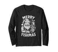 Merry Fishmas Vintage Santa Fishing Christmas Long Sleeve T-Shirt