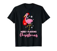 Merry Flocking Christmas Flamingo Lover Gift T-Shirt