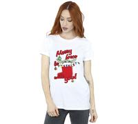 Merry Force Be With You Cotton Boyfriend T-Shirt Star Wars White 4XL
