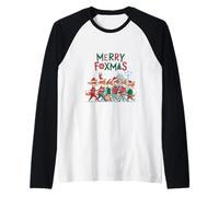 Merry Foxmas Shirt Funny Fox Christmas Carol Parade Raglan Baseball Tee