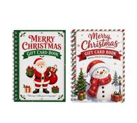 Merry Gift Card Christmas Book, Greeting Keepsake Holder Booklet, 2 Piece | Diy Giftcard Books For Adults Teens Kids Grandma Grandpa Parents Friends, For Home School Dorm Friend Gathering Party