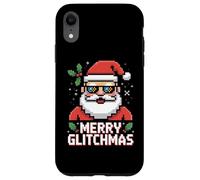 Merry Glitchmas Pixel Santa Retro Gaming Christmas Case for iPhone XR