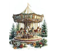 Merry Go Round Diamond Art Kits Adults, 5D DIY Diamond Painting Kit for Adults, Full Drill Crystal Art Crafts Painting Picture, Cross Stitch Embroidery Canvas, for Home Wall Decor 28x36 inch d-1002
