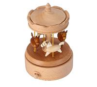 Merry-go-round Musical Box, Solid Wood CAROUSEL Design Hand Crank Music Box Crafts Decoration Birthday for Girls Friends Lovers