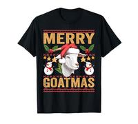 Merry Goatmas - Christmas Goat Farmer Matching Ugly Sweater T-Shirt