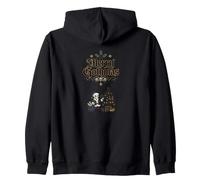 Merry Gothmas Skeleton Santa Dead Tree Goth Christmas Zip Hoodie