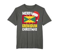 Merry Grenadian Christmas Funny Grenada Flag Santa Hat T-Shirt