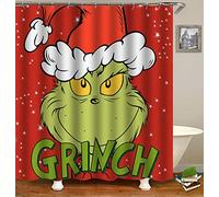 Merry Grinchmas Bathroom Curtain Grinch Christmas Shower Curtain Winter Xmas Farmhouse Holiday Bathroom Decor 72x72 Inches